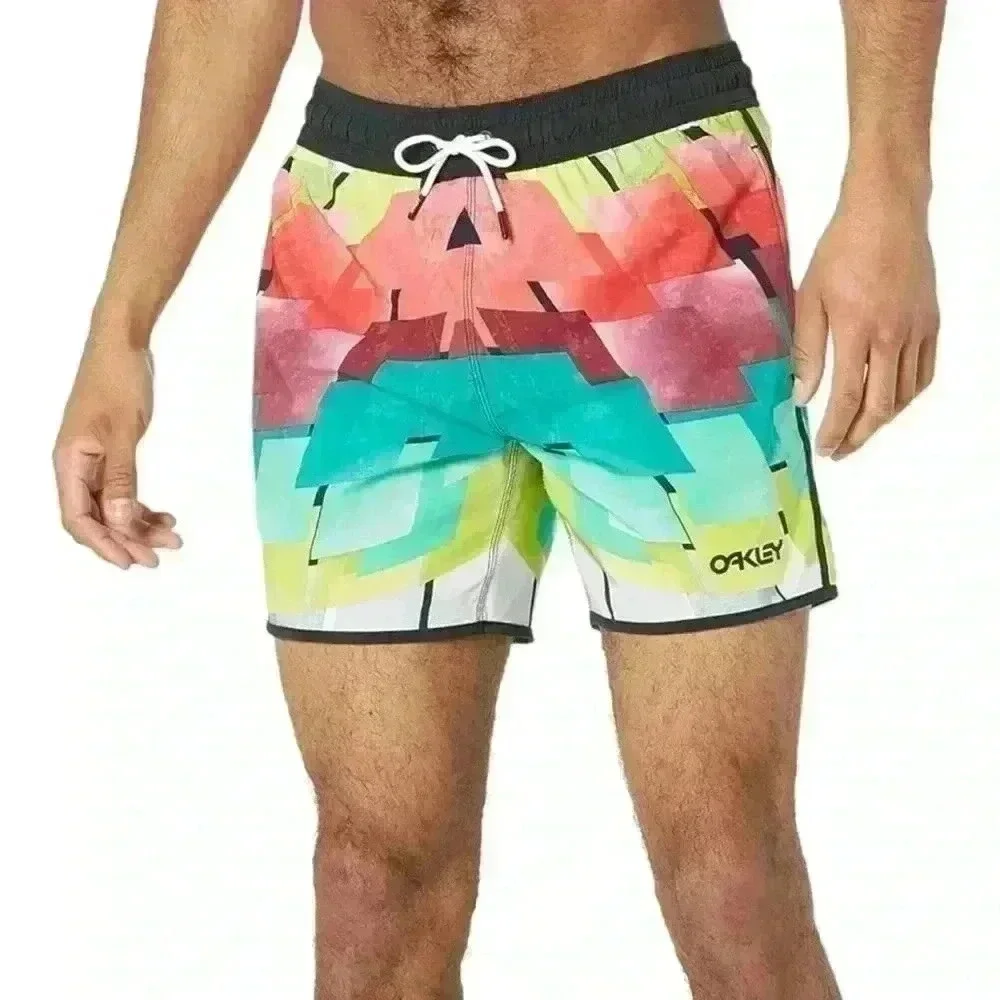 Oakley beach summer hits 16'' boardshorts rainbow sz xl